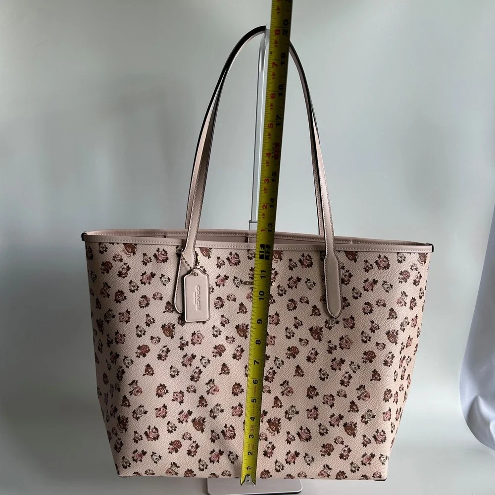 Coach City Tote Rose Print Blush Multi‎ Crossgrain Leather Bag NEW CY682
